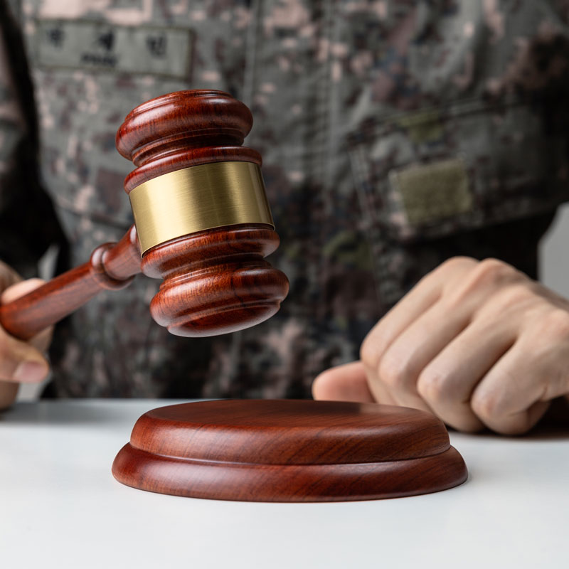 military person and gavel