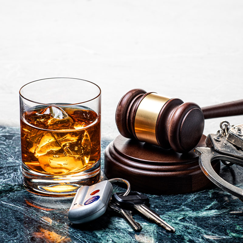 alcohol and a gavel